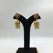 Ruby Color 2 Layer Jhumki with Pearls 2829-6894