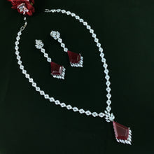 Round Neck Zircon/AD Necklace Set 16597-31