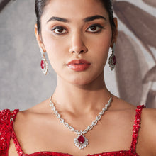 Round Neck Zircon/AD Necklace Set 16562-69