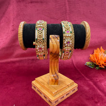 Antique Gold Finish Pachheli Bangles/Kada 21451-94
