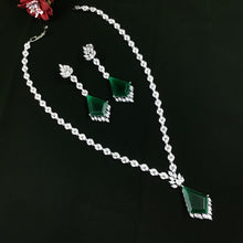 Round Neck Zircon/AD Necklace Set 16597-31