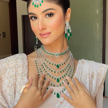 Layered Zircon/AD Bridal Necklace Set 15843-28