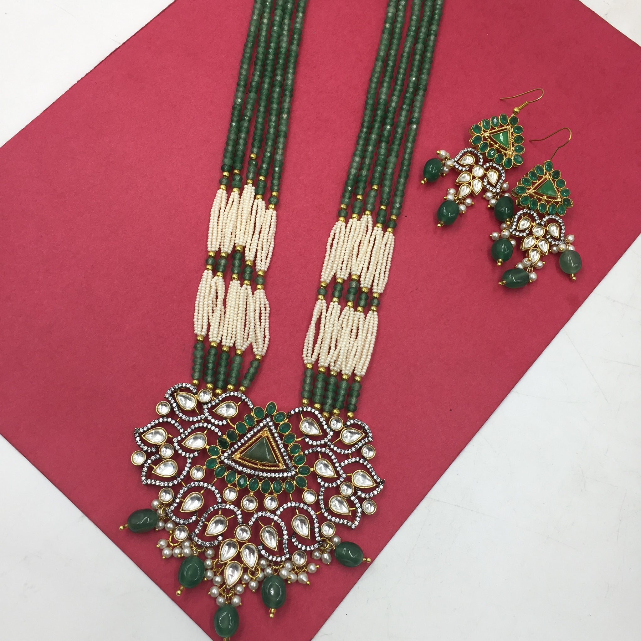 Green Kundan Pendant Set 8200-2023