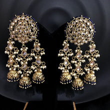 Blue Mehandi Polish Earrings  9578-4485
