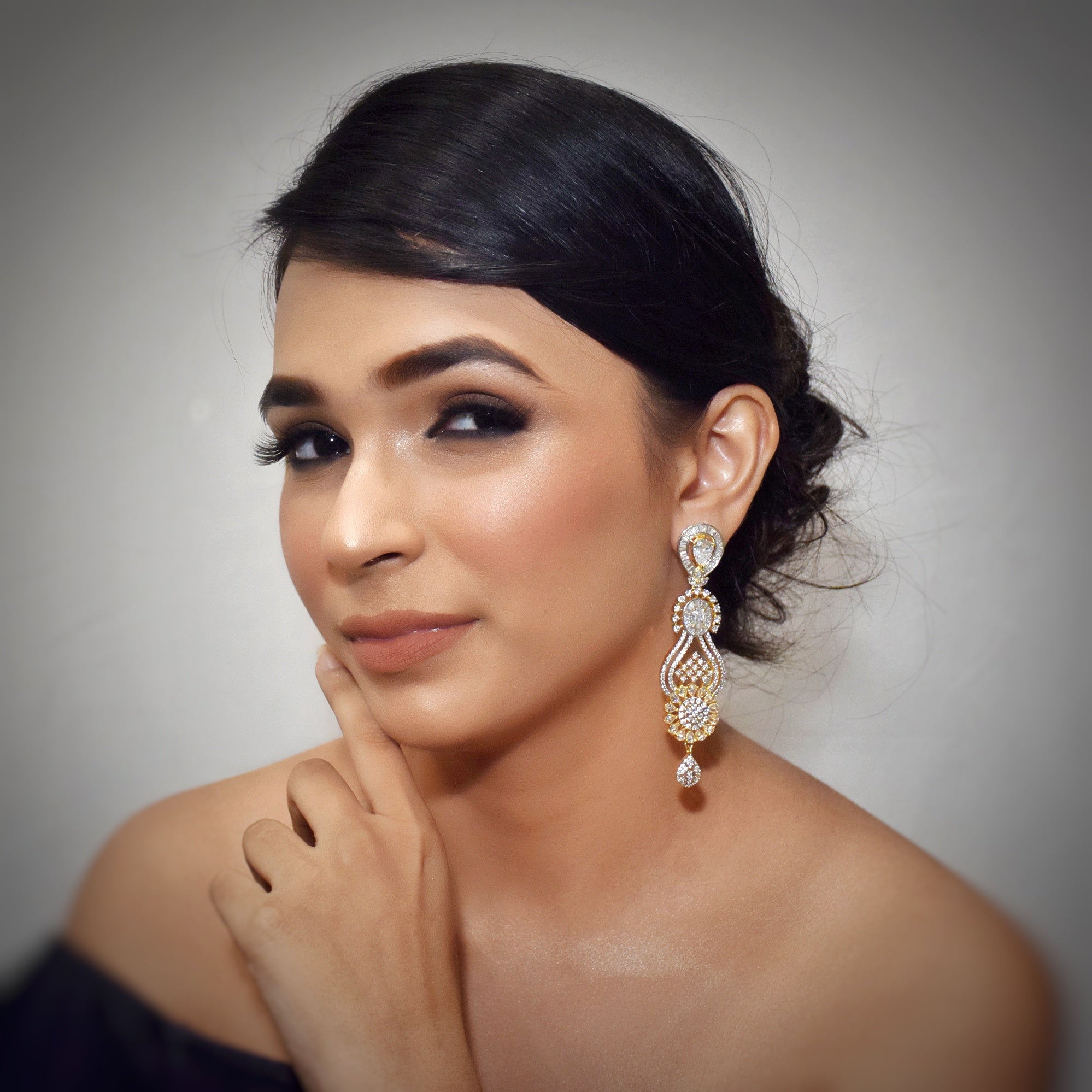 Danglers Zircon/AD Earring 8836-100 - Dazzles Jewellery
