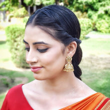 Antique Gold Plated Temple Jhumki 12373-28