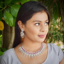Round Neck Zircon/AD Necklace Set 3166-11 - Dazzles Jewellery