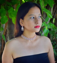 Choker Zircon/AD Necklace Set 4152-69 - Dazzles Jewellery