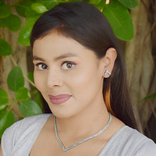 Round Neck Zircon/AD Necklace Set 7171-33 - Dazzles Jewellery