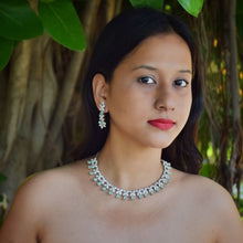 Silver Polish Zircon/AD Necklace Set 6764-69 - Dazzles Jewellery
