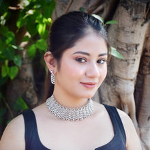 Silver Zircon/AD Choker  Set 15219-2366 - Dazzles Jewellery