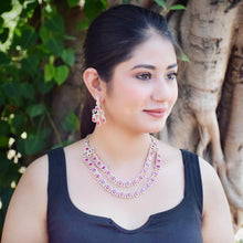 Ruby Zircon/AD Necklace Set  16808-3956 - Dazzles Jewellery