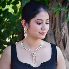 Gold Zircon/AD Necklace Set  18927-6109 - Dazzles Jewellery