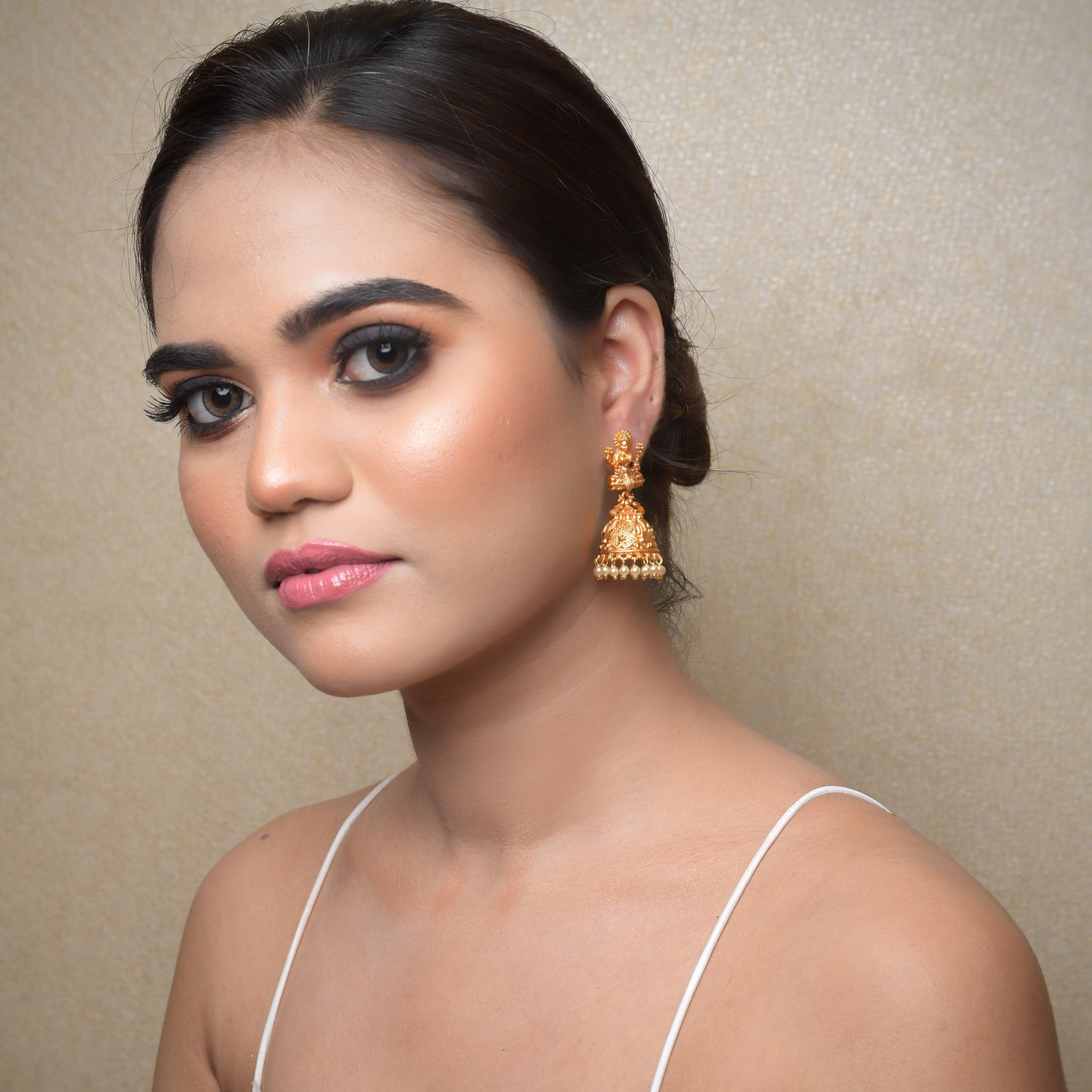 Jhumki Temple Earring 9212-100 - Dazzles Jewellery