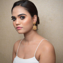 Antique Gold Plated Temple Light Earring 9203-100 - Dazzles Jewellery