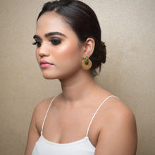 Green Color Gold Plated Chandbali Earring 7741-1434 - Dazzles Jewellery