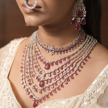 Layered Zircon/AD Bridal Necklace Set 15843-28