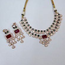 Round Neck Layered Kundan Necklace Set 19778-31