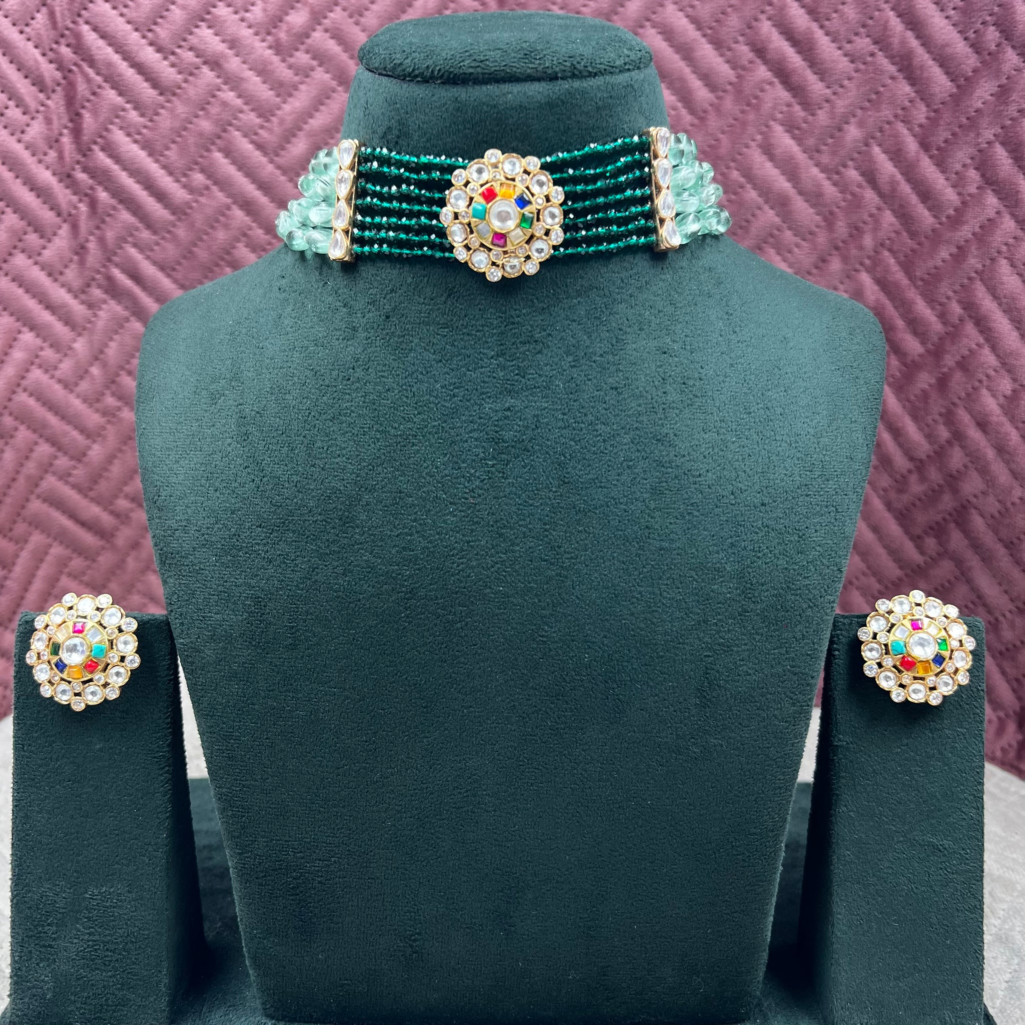 Sabyasachi Inspired Choker Kundan Necklace Set 10576-87