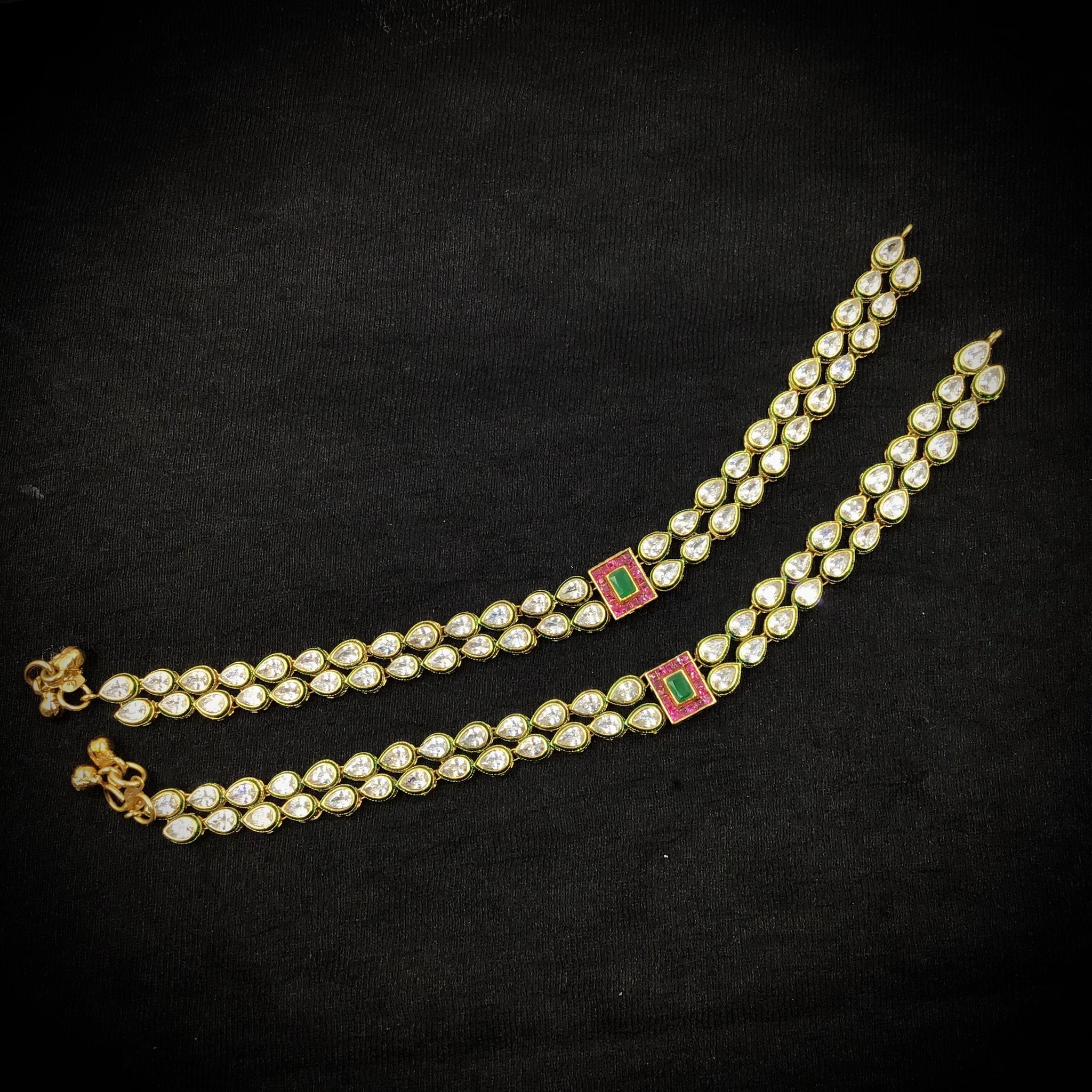 Polki Ruby Green Payal/Anklets 16801-3949