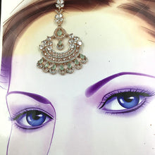 Zircon/AD Mint Green Maang Tikka 12409-8843