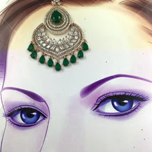 Zircon/AD Green Maang Tikka 12425-8865