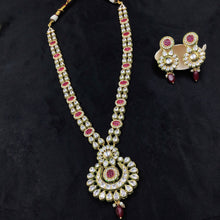 Long Neck Polki Necklace Set 10994-21