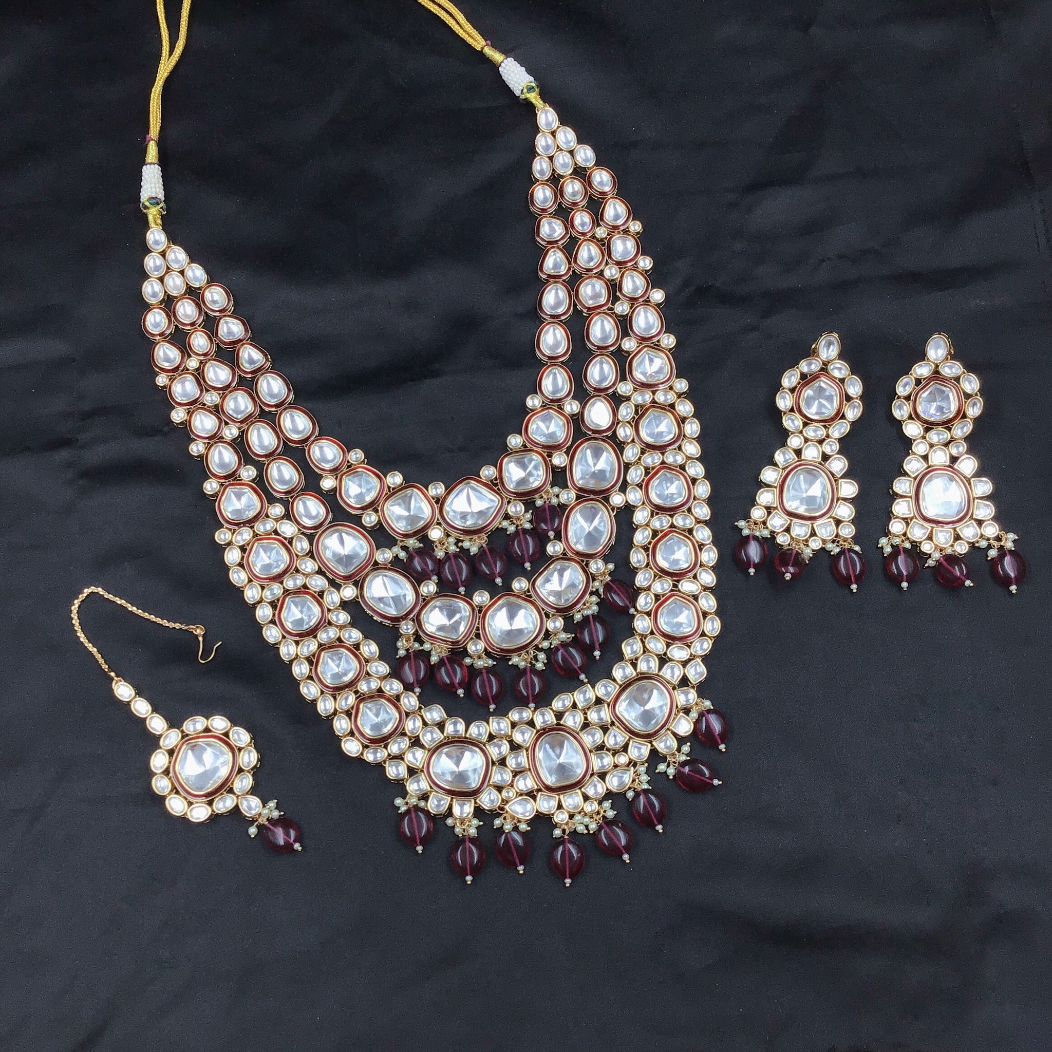 Long Neck Kundan Necklace Set 10157-28