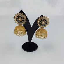 Blue Polki Gold Jhumki 3503-7568