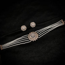 Pearl Zircon/AD Choker Set 19358-6540