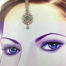Zircon/AD Mint Green Maang Tikka 16841-3989