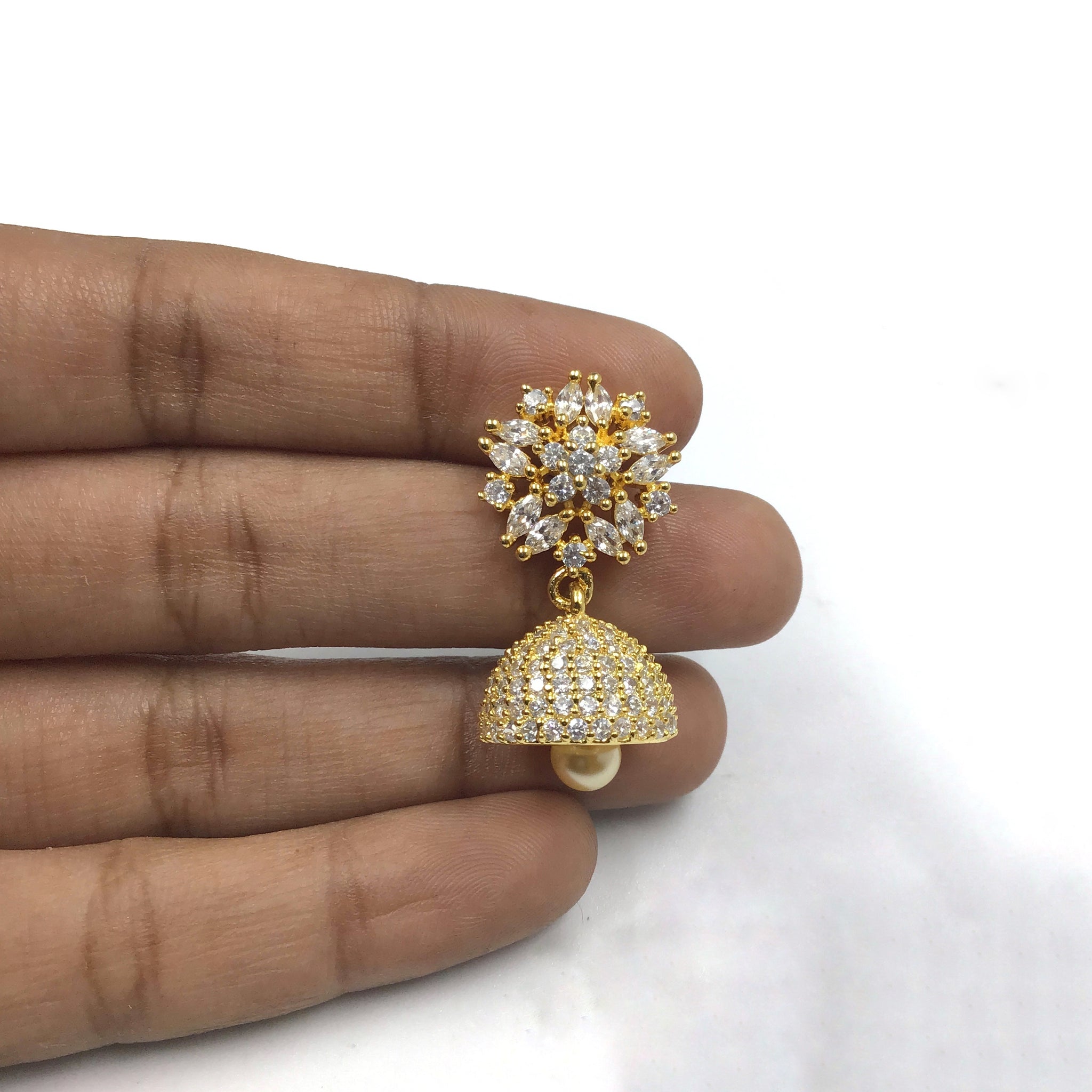 Jhumki Zircon/AD Earring 11194-33