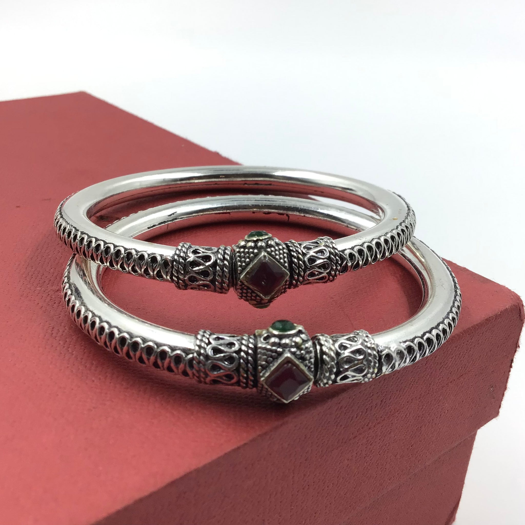 Pure Silver Oxidised Bangles 7870-20