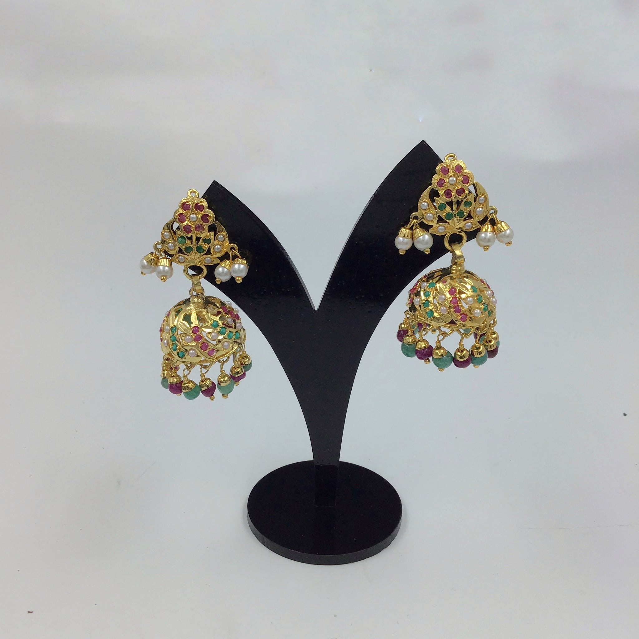 Multi Color Jadau Earring 19158-6340