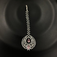 Zircon/AD Pink Maang Tikka 19650-6834