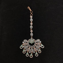 Zircon/AD Mint Green Maang Tikka 12428-8869