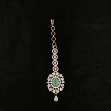 Zircon/AD Mint Green Maang Tikka 16841-3989