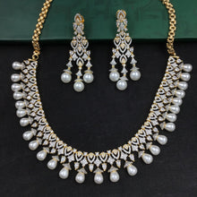 Round Neck Zircon/AD Necklace Set 6015-68