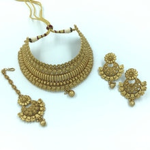 Antique Gold Plated Choker Necklace Set 10003-28