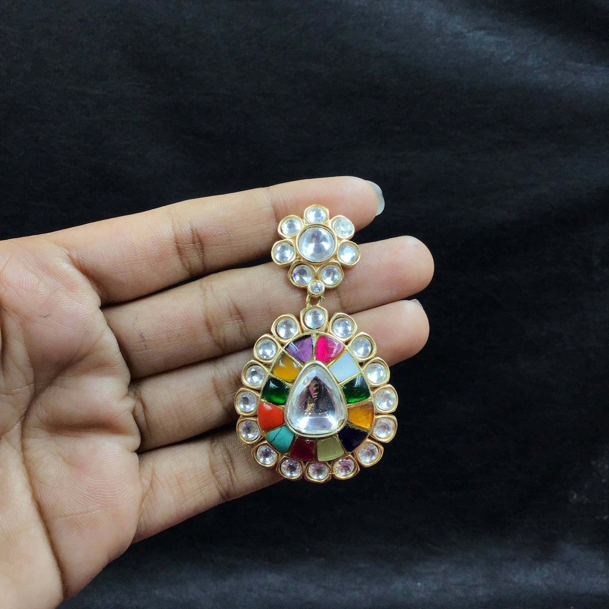 Sabyasachi Inspired Danglers Kundan Earring 10567-87