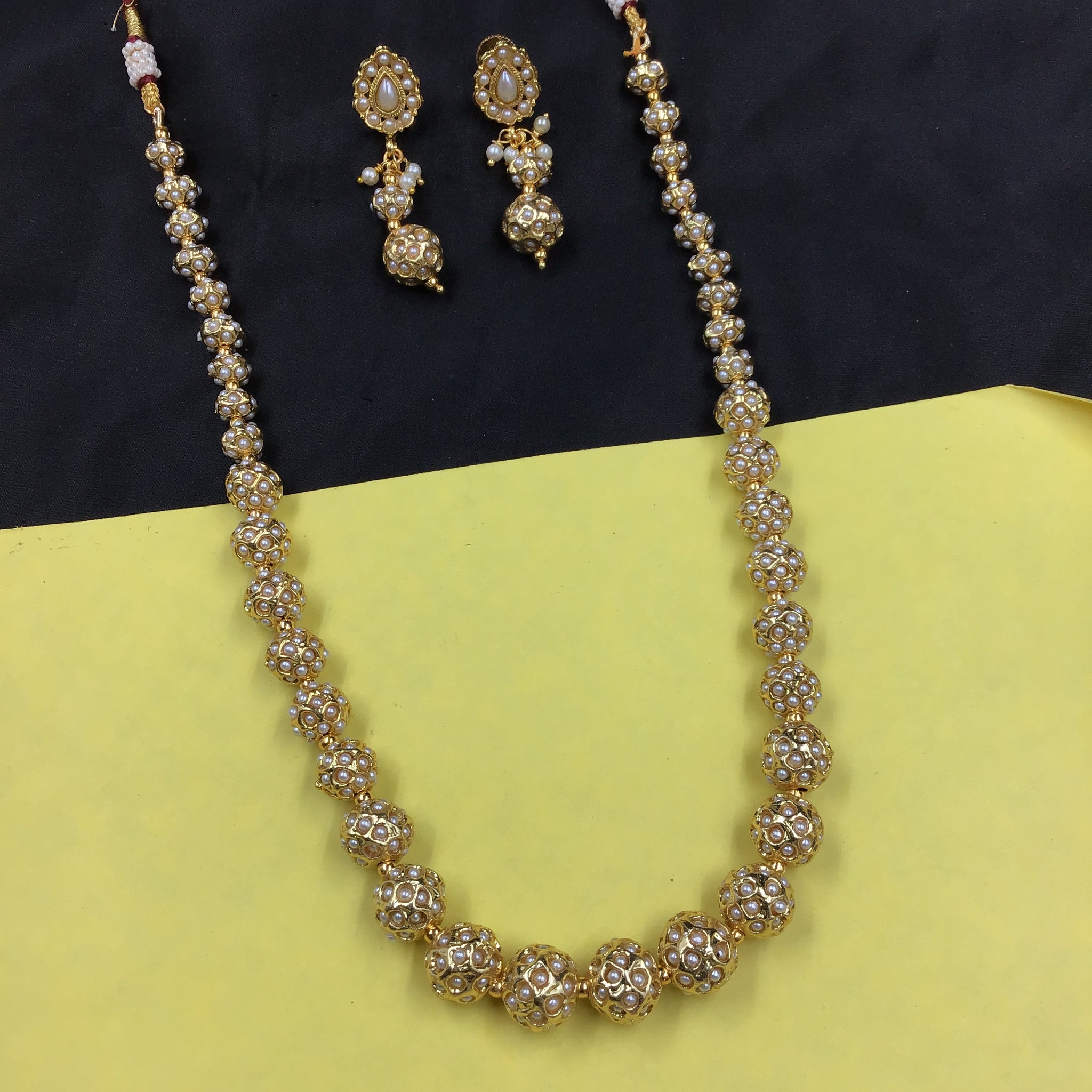 Jadau Pearl Necklace Set 10973-21