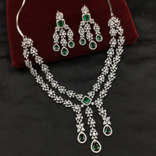 Round Neck Zircon/AD Necklace Set 10803-69
