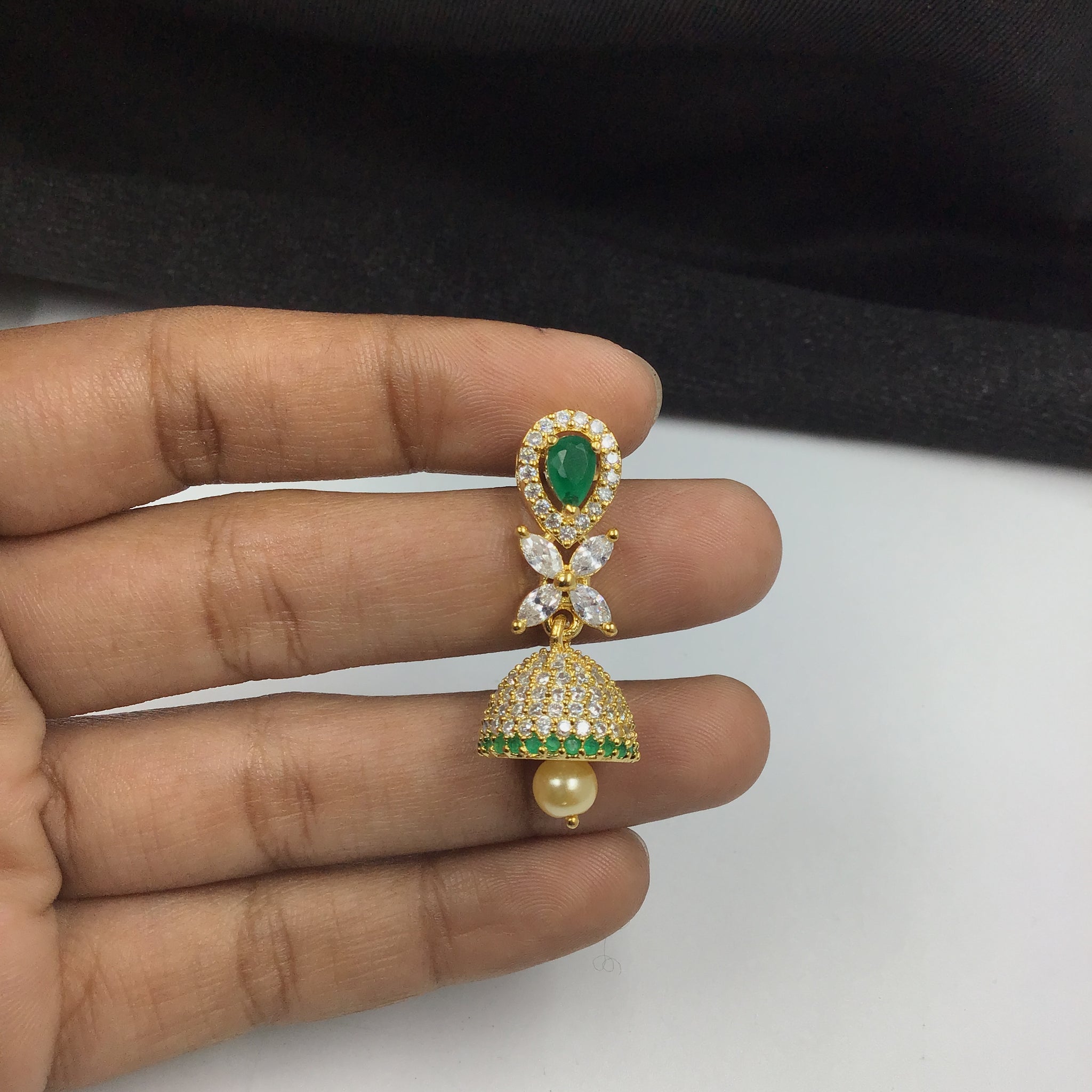 Jhumki Zircon/AD Earring 11191-33