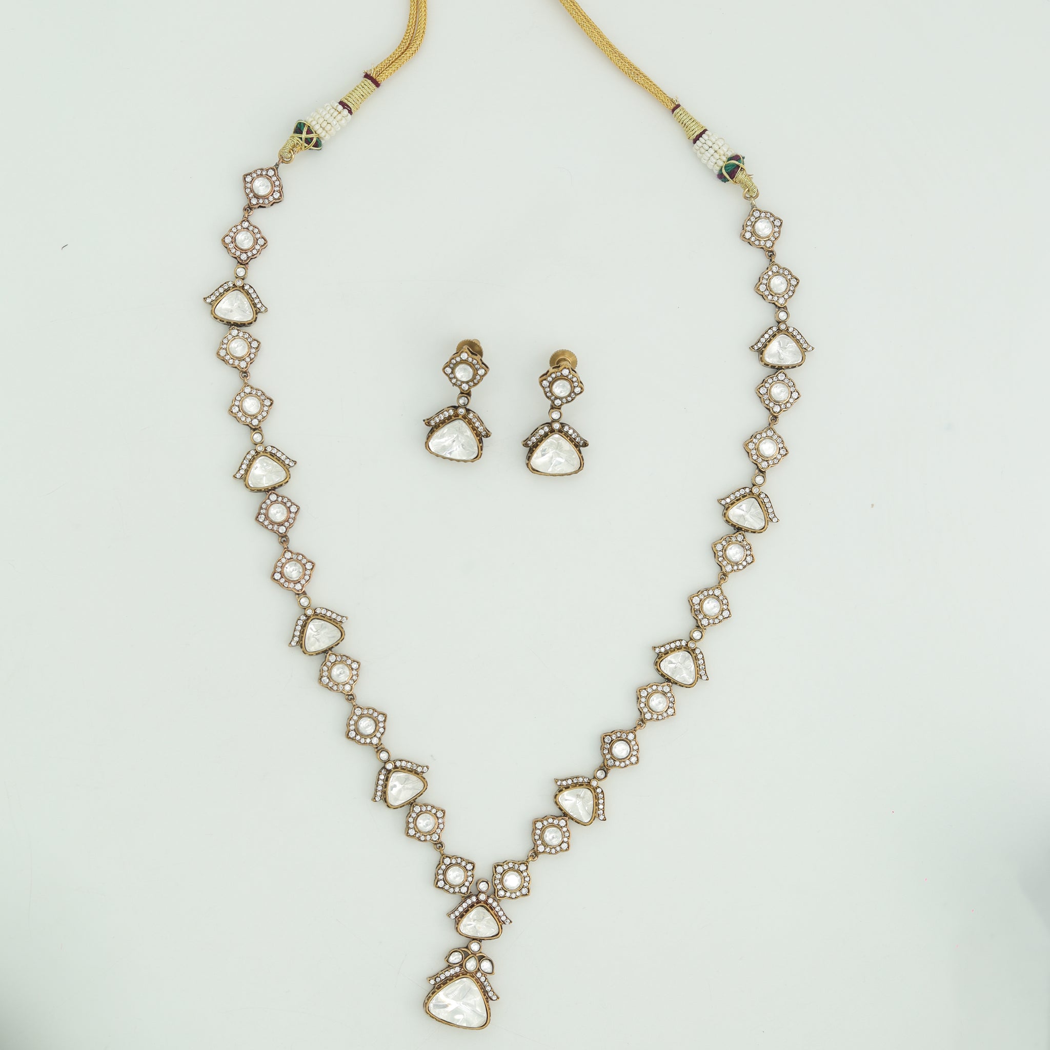 Kundan Necklace Set Long Neck 9790-86