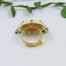 Adjustable Pachhi Kundan Ring 22508-99