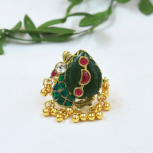 Adjustable Pachhi Kundan Ring 22509-99