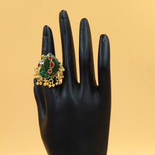 Adjustable Pachhi Kundan Ring 22509-99