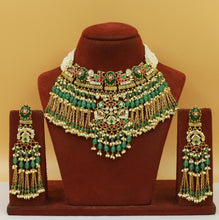 Round Neck Pachhi Kundan Necklace Set 22518-99
