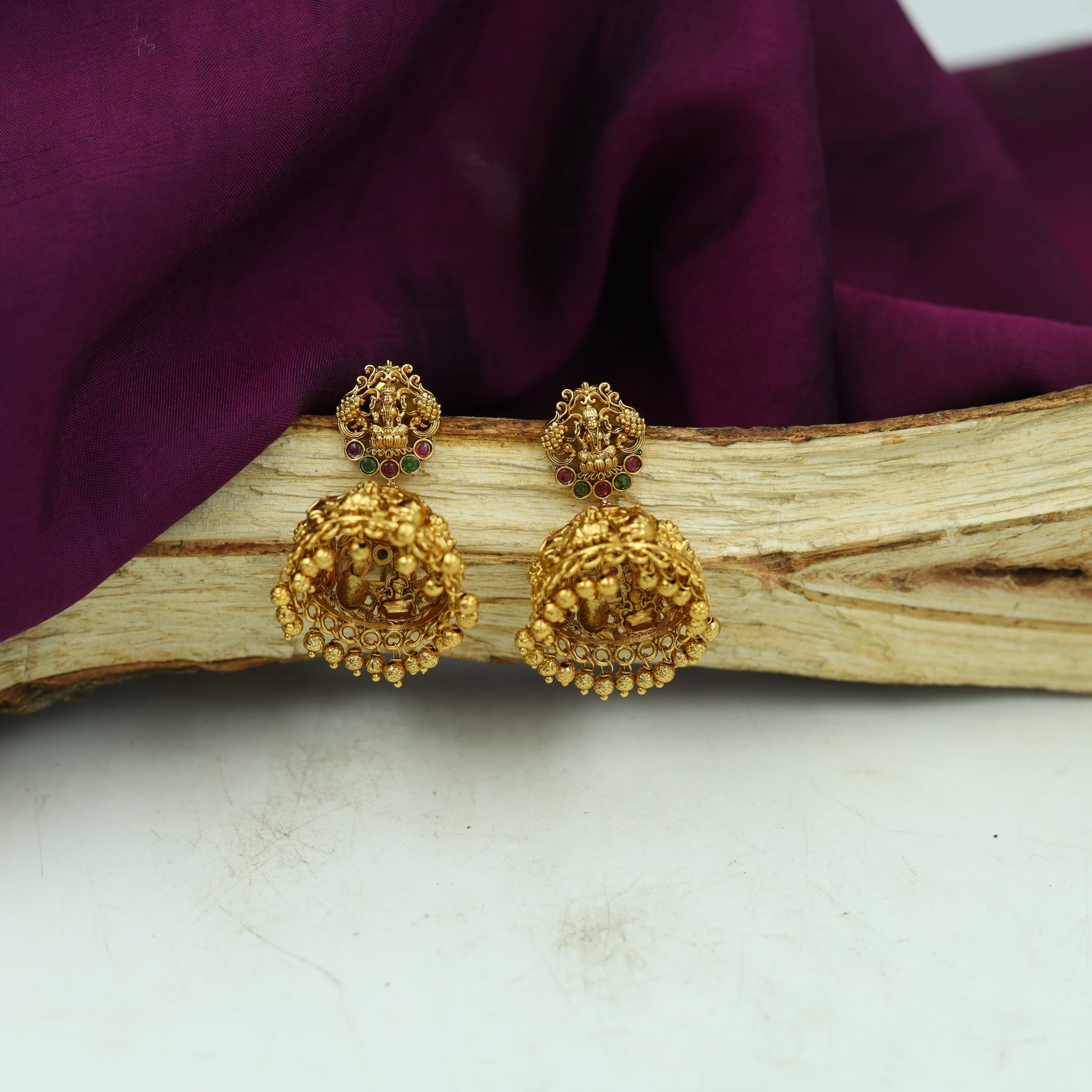 Jhumki Temple Earring 16686-33