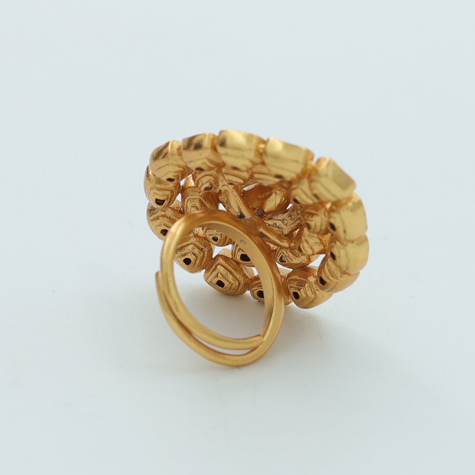 Gold Plated Kundan Adjustable Ring 9797-86